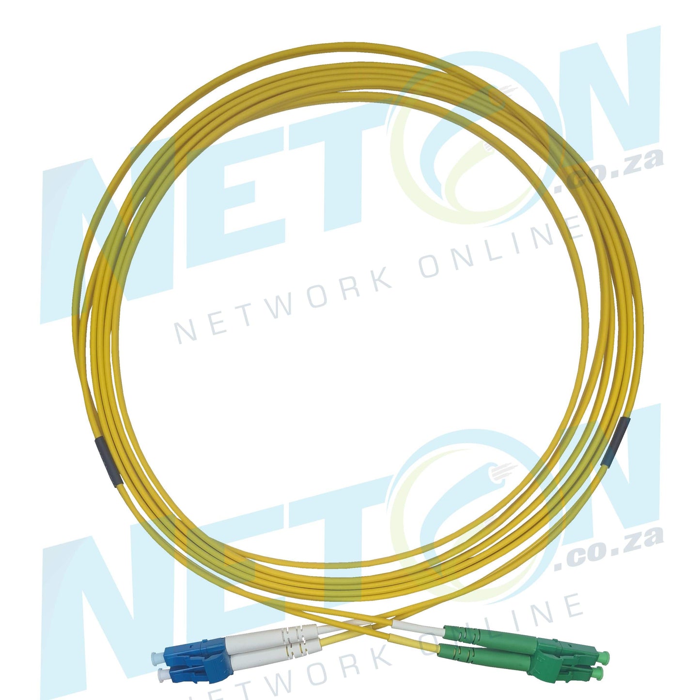 LC/APC (Green) - LC/UPC (Blue) Duplex SM Single Mode Fibre Patch Lead