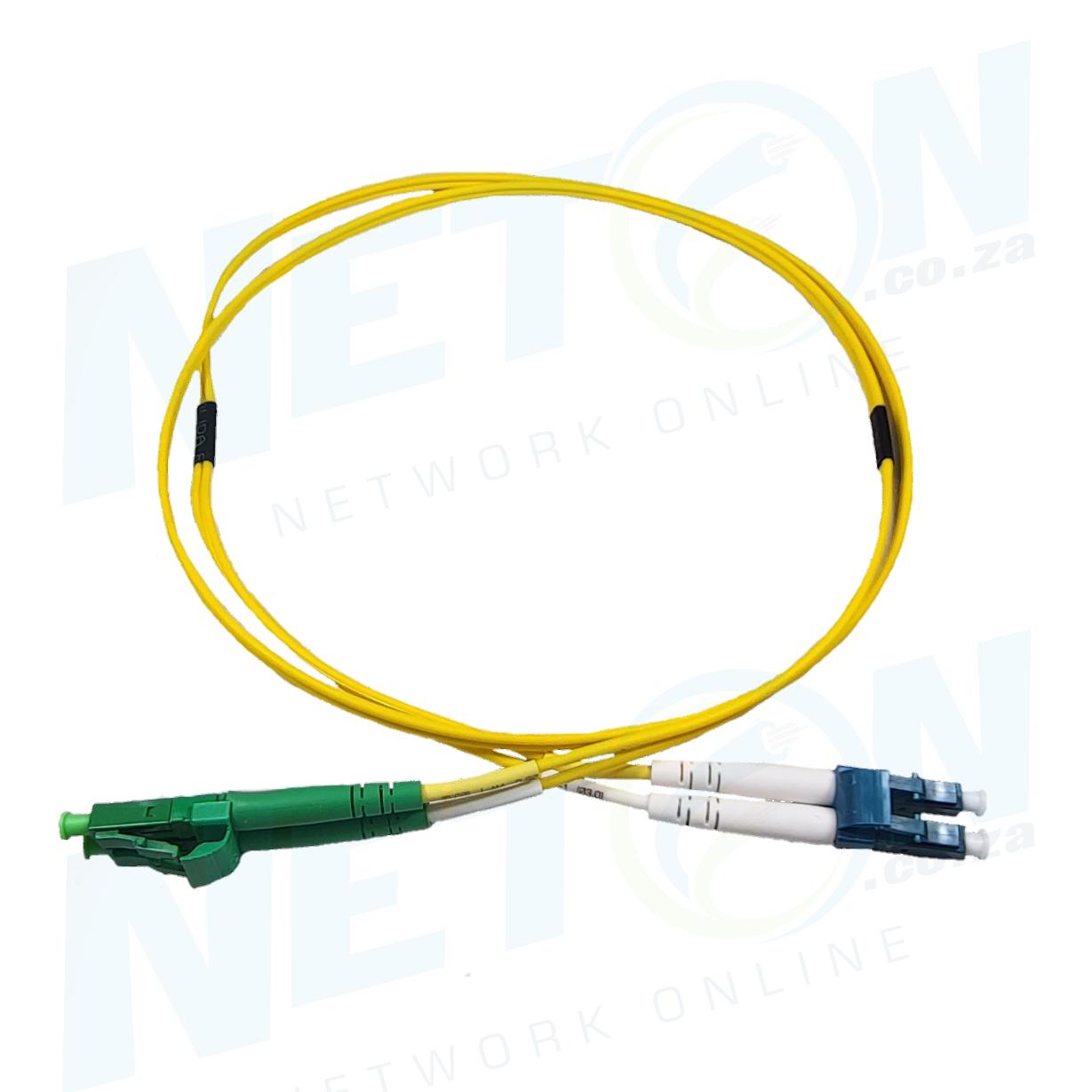 LC/APC (Green) - LC/UPC (Blue) Duplex SM Single Mode Fibre Patch Lead ...