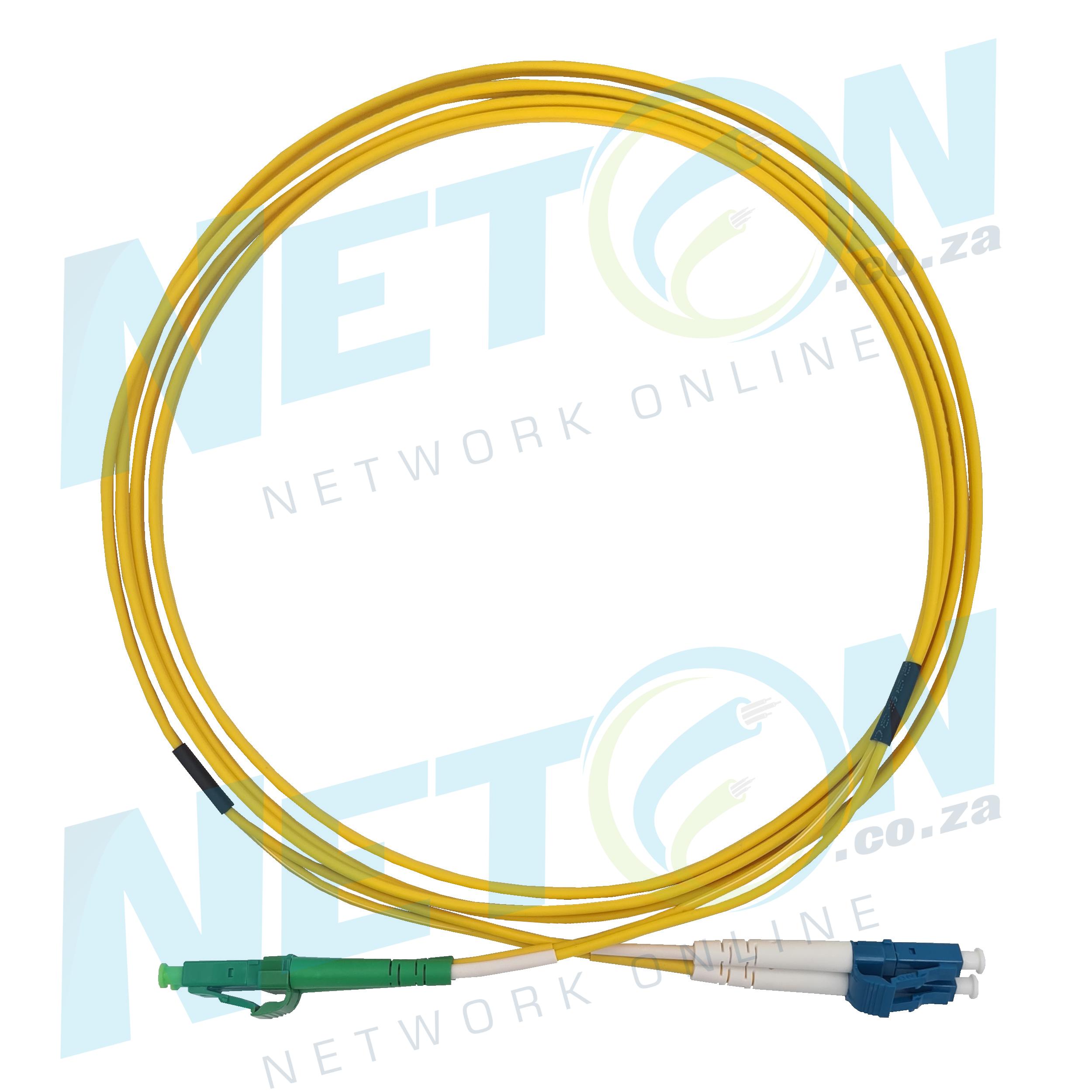 LC/APC (Green) - LC/UPC (Blue) Duplex SM Single Mode Fibre Patch Lead ...