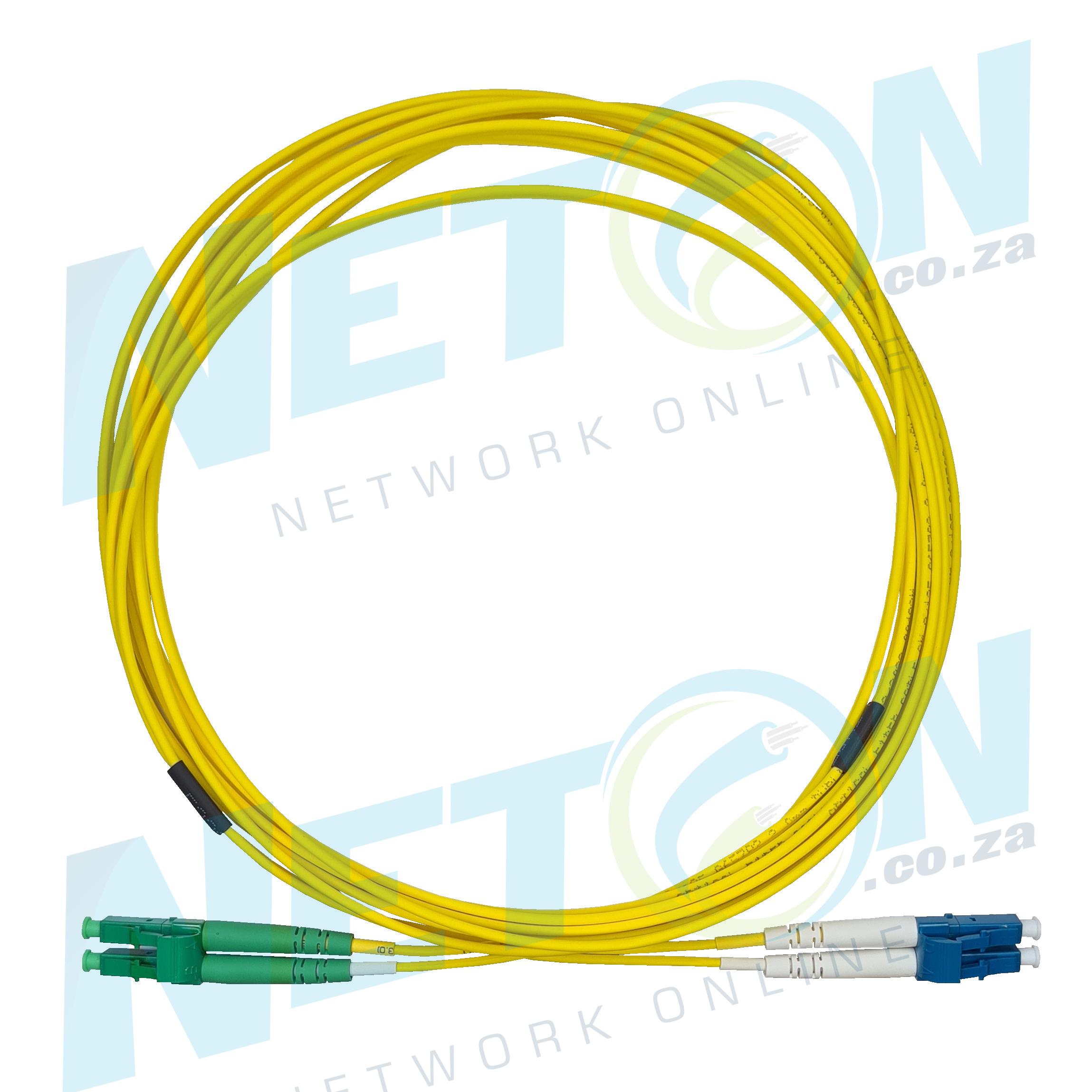 LC/APC (Green) - LC/UPC (Blue) Duplex SM Single Mode Fibre Patch Lead ...